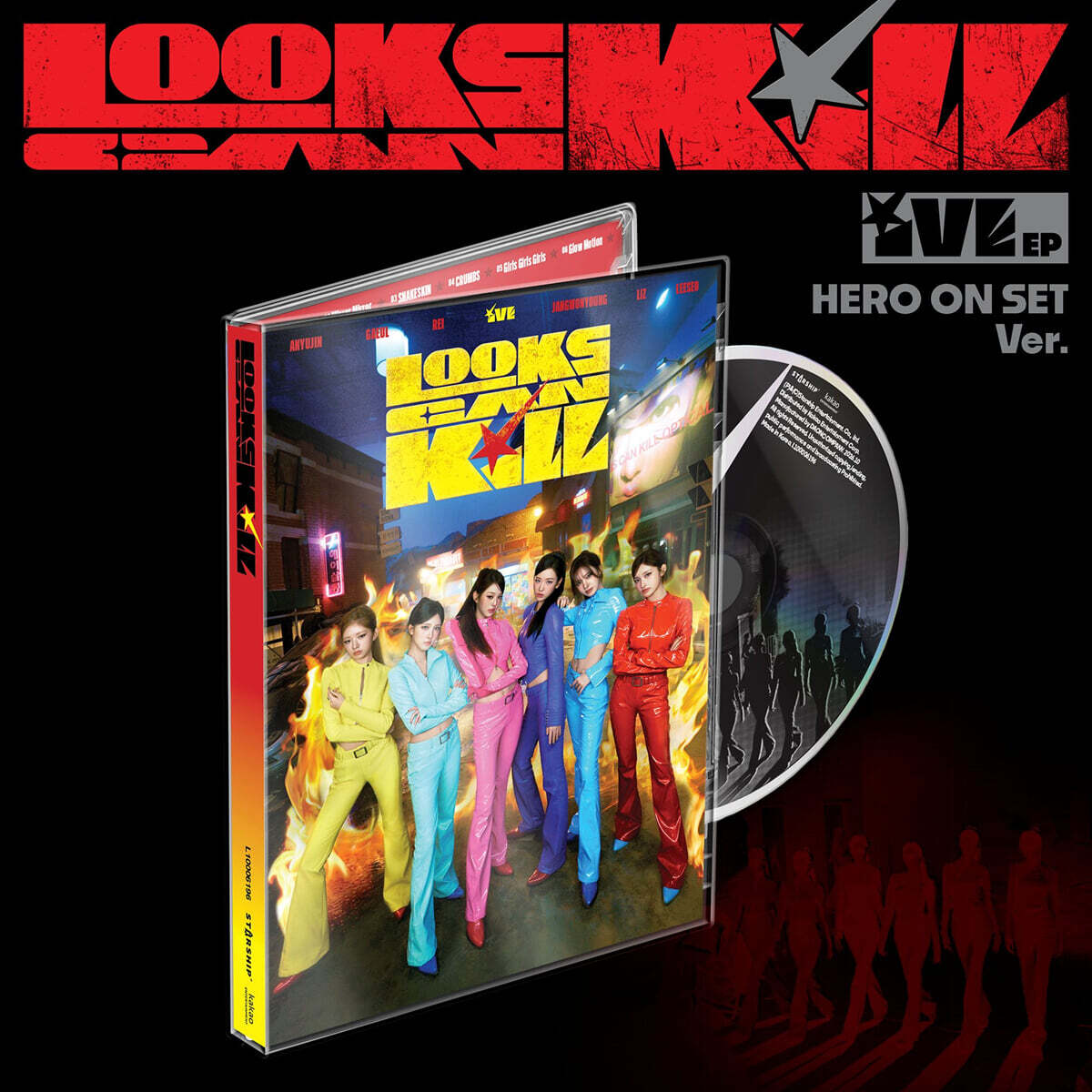 (PRE-ORDER) IVE - EP [LOOKS CAN KILL] HERO ON SET VER. - LightUpK