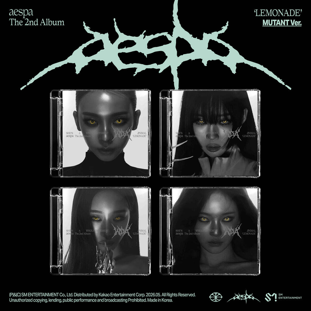 (PRE-ORDER) AESPA - 2ND ALBUM [LEMONADE] (MUTANT VER.) (4 VERSIONS) RANDOM - LightUpK