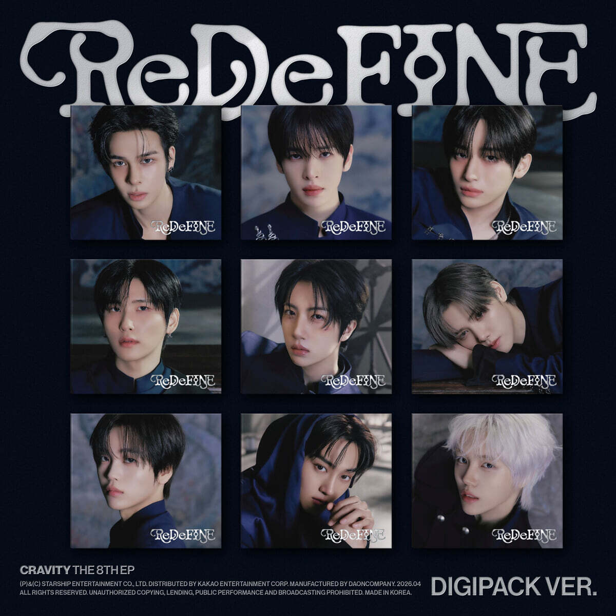 (PRE-ORDER) CRAVITY - 8TH MINI ALBUM [REDEFINE] (DIGIPACK VER.) (9 VERSIONS) RANDOM - LightUpK