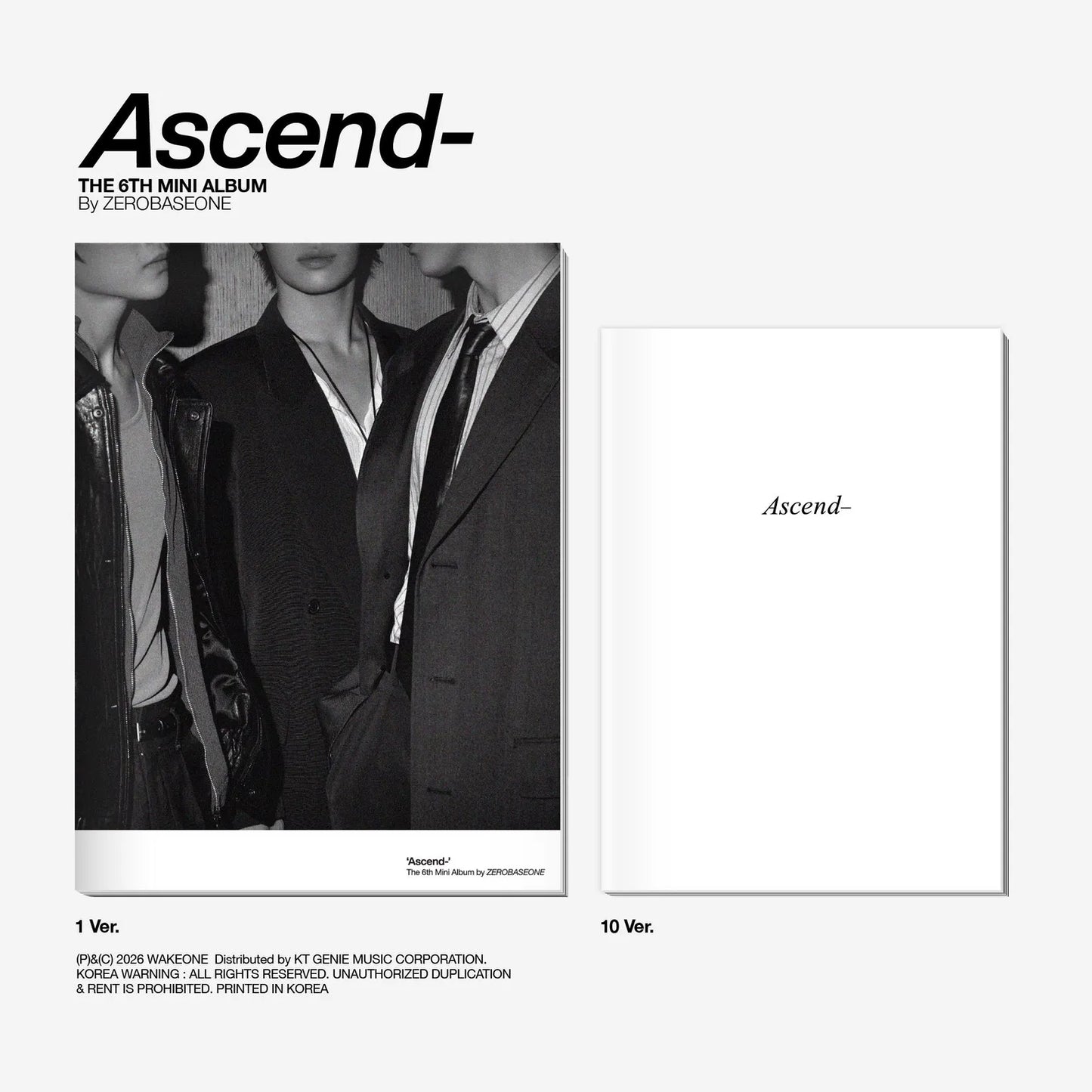 (PRE-ORDER) ZEROBASEONE - THE 6TH MINI ALBUM [ASCEND-] (2 VERSIONS) RANDOM - LightUpK
