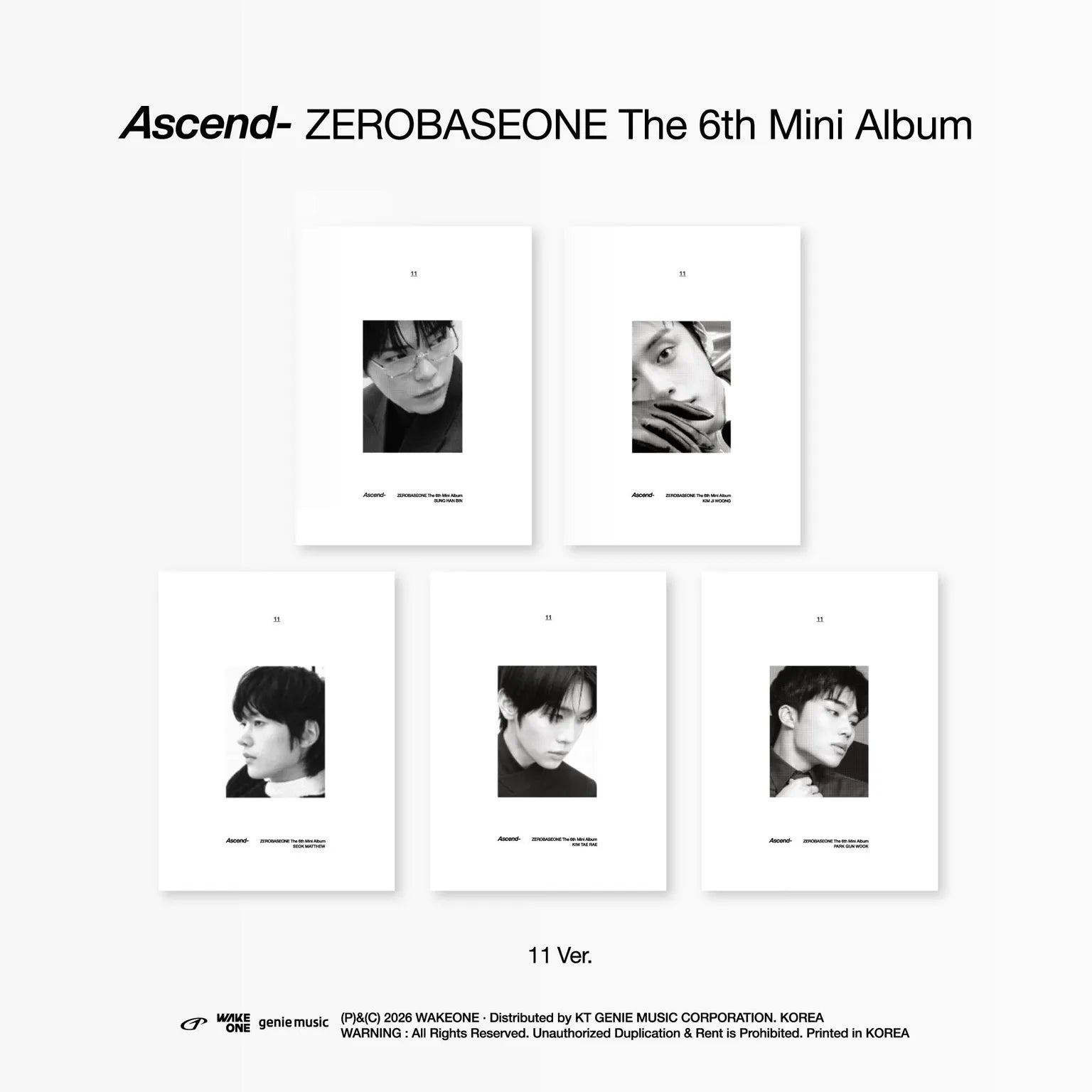 (PRE-ORDER) ZEROBASEONE - THE 6TH MINI ALBUM [ASCEND-] 11 VER. (5 VERSIONS) RANDOM - LightUpK