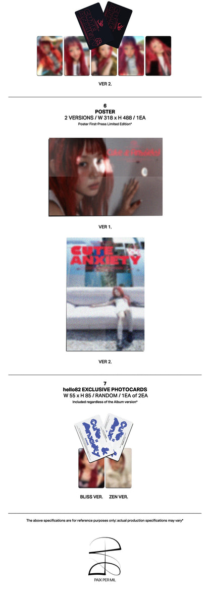 (PRE-ORDER) [hello82] [hello82 EXCLUSIVE] YVES - CUTE & ANXIETY (2 VERSIONS)