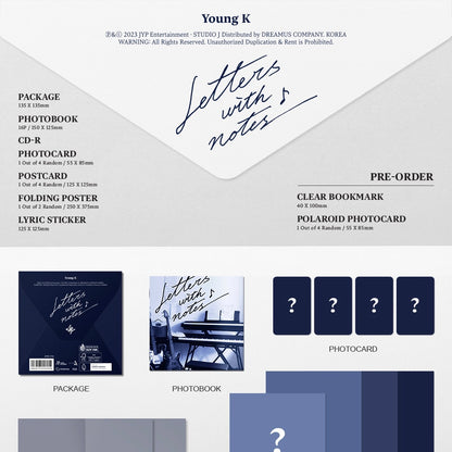 YOUNG K (DAY6) - LETTRES AVEC NOTES (DIGIPACK VER.)