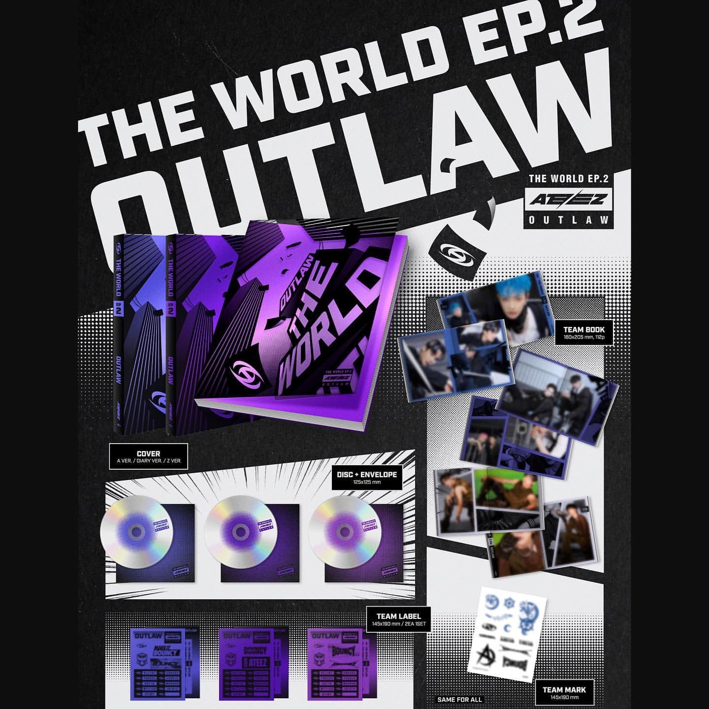 ATEEZ THE WORLD EP. 2 : OUTLAW (3 VERSIONS) – LightUpK