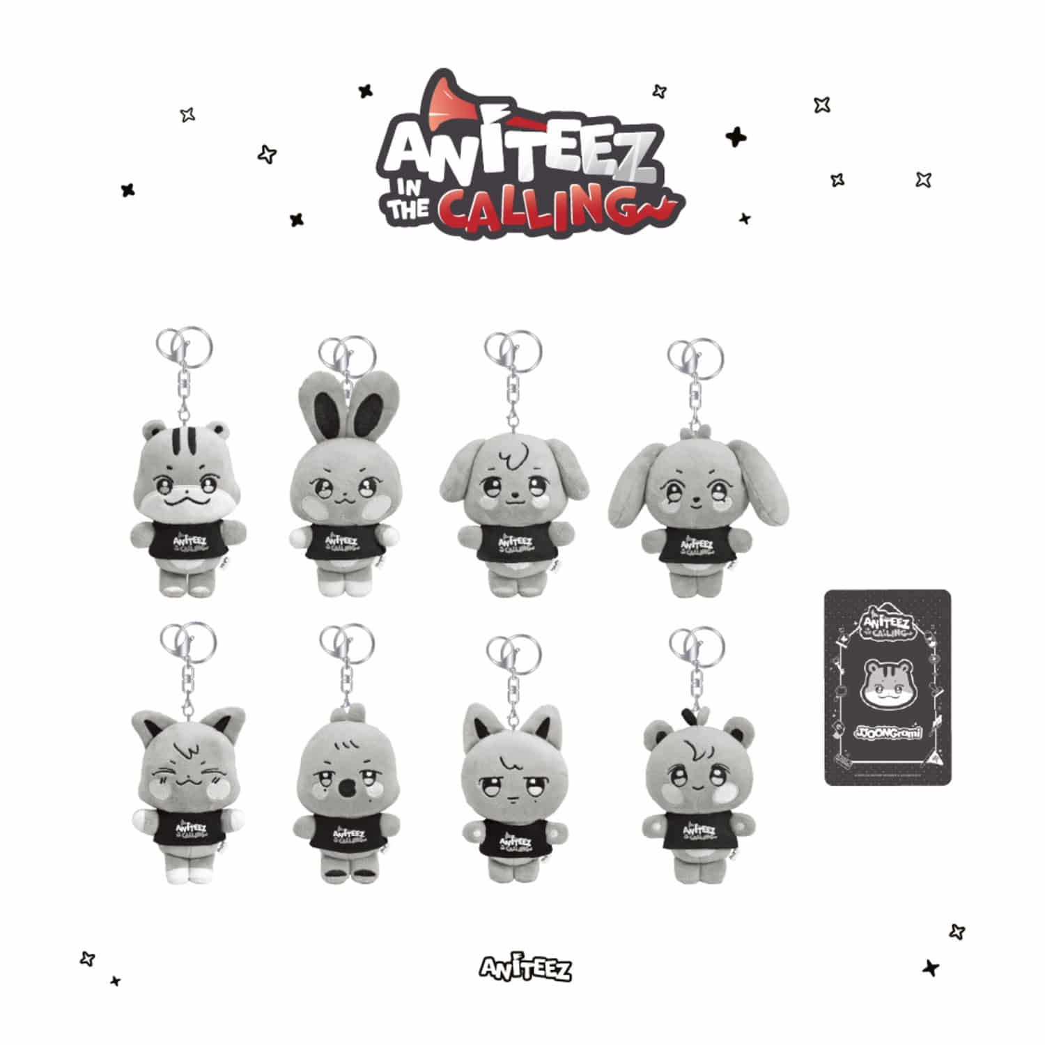 (PRE-ORDER) ATEEZ - ANITEEZ IN THE CALLING - THE CALLING ANITEEZ PLUSH KEYRING (8 VERSIONS) - LightUpK