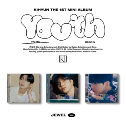 KIHYUN - 1ER MINI ALBUM 'JEUNESSE' JEWEL CASE VER. (3 VERSIONS)