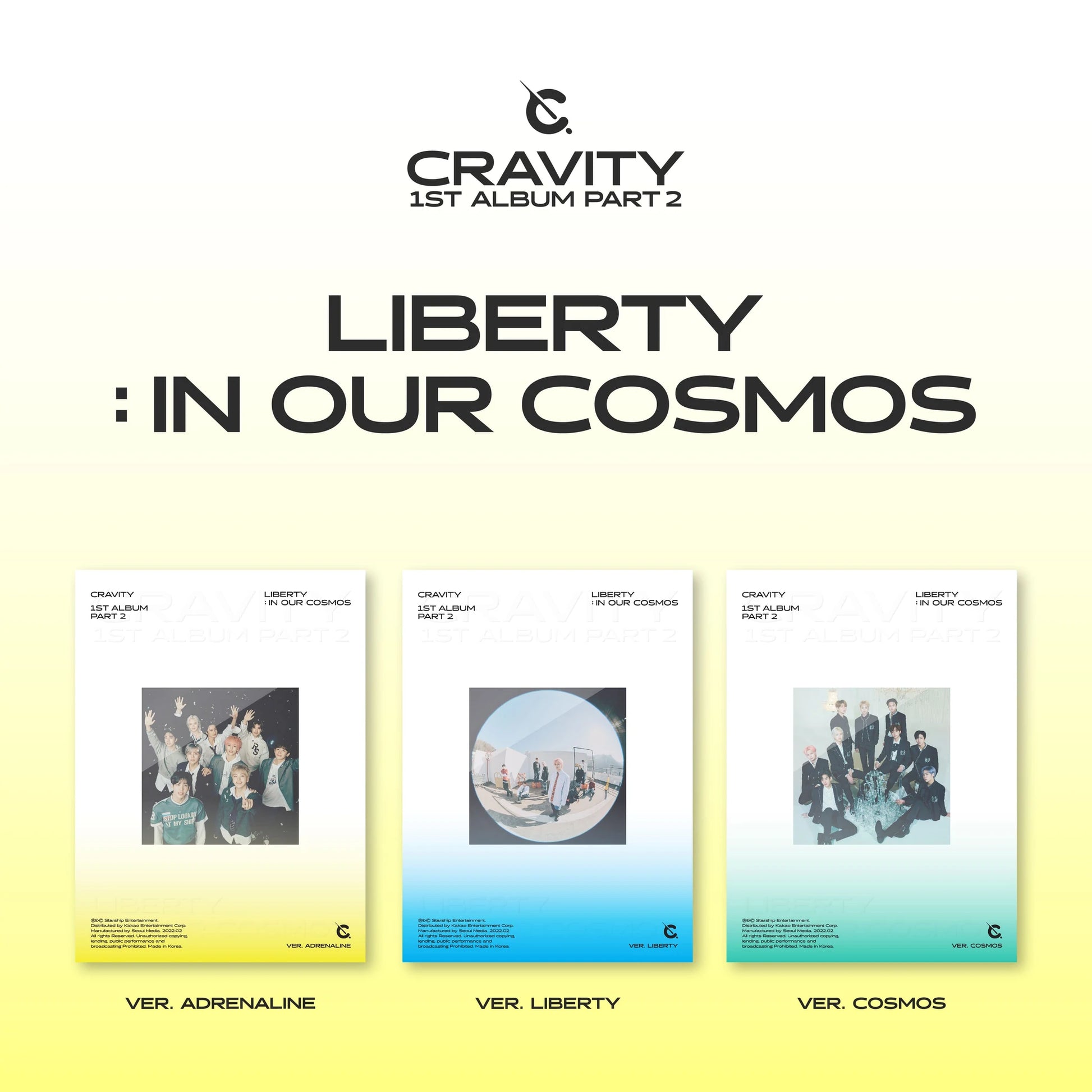 CRAVITY - VOL.1 PART.2 [LIBERTY : IN OUR COSMOS] (3 VERSIONS) - LightUpK