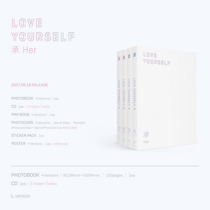 BTS - LOVE YOURSELF 承 'HER' (5TH MINI ALBUM) (4 VERSIONS) - LightUpK