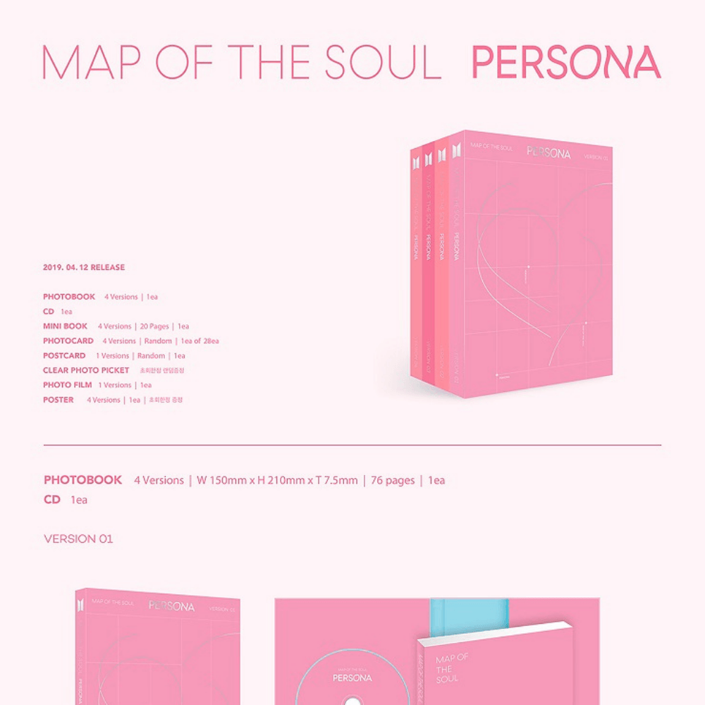 BTS - MAP OF THE SOUL : PERSONA (4 VERSIONS) - LightUpK