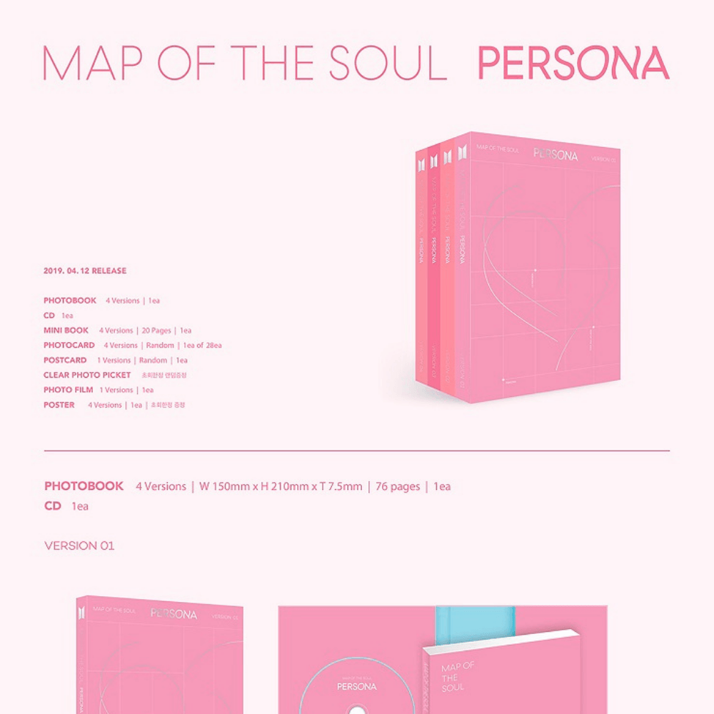 BTS - MAP OF THE SOUL : PERSONA (4 VERSIONS) – LightUpK BTS - MAP OF THE SOUL : PERSONA (4 VERSIONS) – LightUpK
