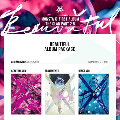 MONSTA X - VOL.1 [BEAUTIFUL] (3 VERSIONS) - LightUpK