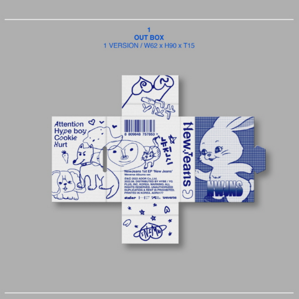 ( Blue Book Version ) NEWJEANS NEW JEANS 1st EP Album ( NEWJEANS Ver. )  K-POP SEALED