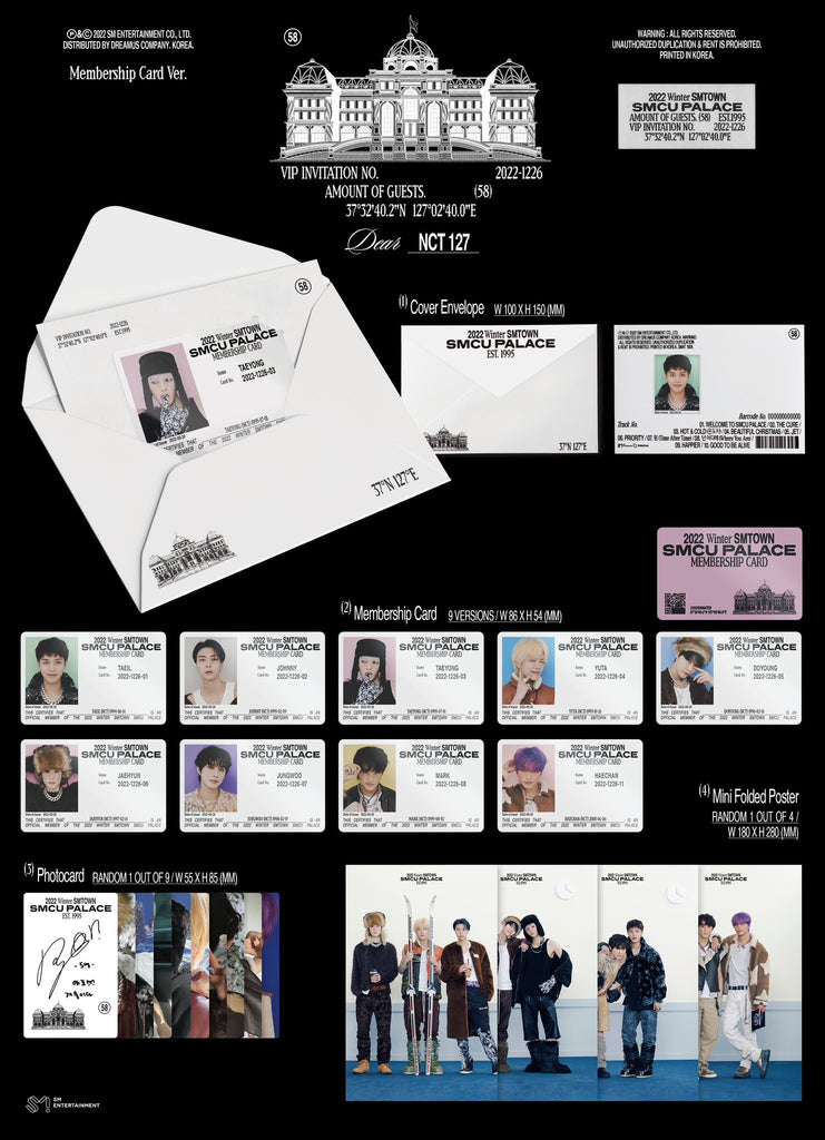 NCT 127 - 2022 WINTER SMTOWN : SMCU PALACE (GUEST. NCT 127) (MEMBERSHIP CARD VER.)