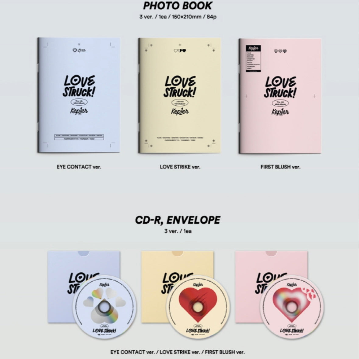 KEP1ER - LOVESTRUCK! (4TH MINI ALBUM) (3 VERSIONS)