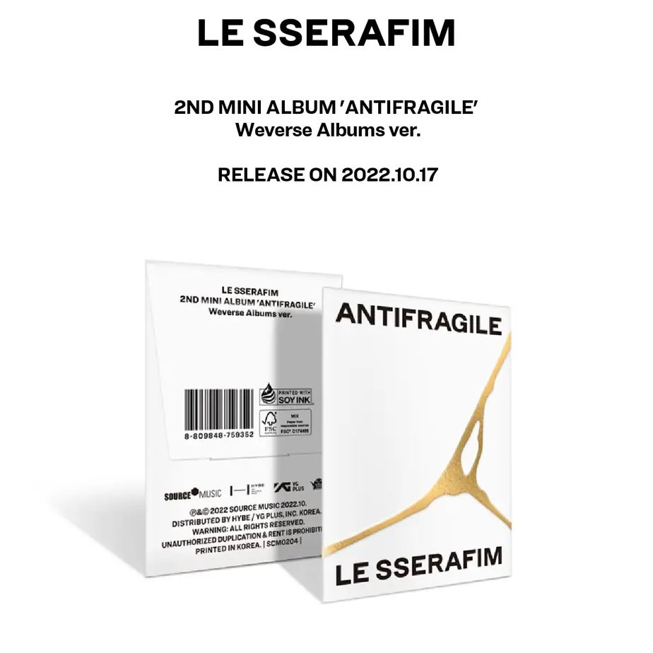 LE SSERAFIM - ANTIFRAGILE (2ÈME MINI ALBUM) WEVERSE ALBUMS VER.